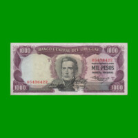 BILLETE DE URUGUAY $1.000,00, PICK 49, AÑO 1967, SERIE A, ESTADO MUY BUENO.-