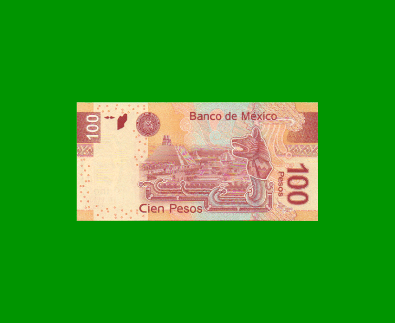 BILLETE DE MEXICO $100,00 PICK 124g, AÑO 2012, ESTADO SIN CIRCULAR.- - Imagen 2