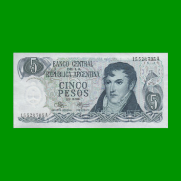 PESOS LEY 18.188 $5,00, BOT 2322, AÑO 1972, ESTADO EXCELENTE+ .-