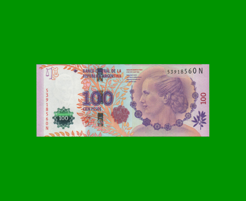 PESOS 3er DISEÑO $100,00, BOT 4317, AÑO 2015, ESTADO EXCELENTE.-