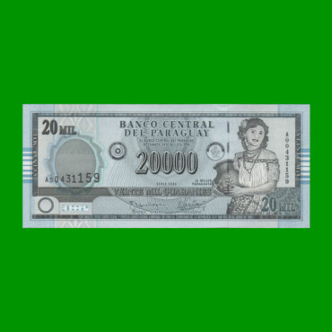 BILLETE DE PARAGUAY 20.000 GUARANIES, PICK 225, AÑO 2005, ESTADO SIN CIRCULAR.-