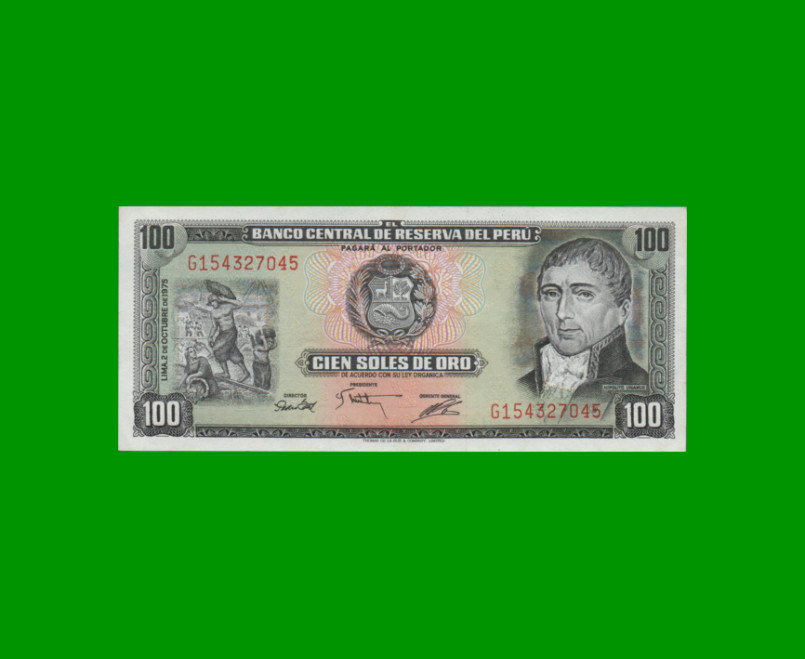 BILLETE DE PERU 100 SOLES, PICK 108, AÑO 1975, ESTADO SIN CIRCULAR.-