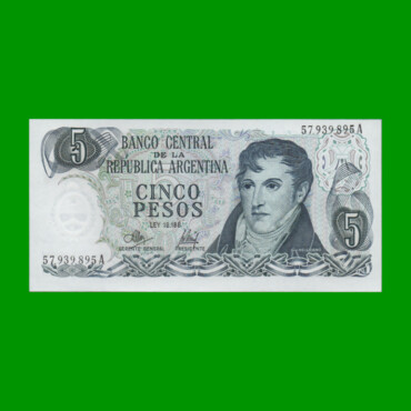 PESOS LEY 18.188 $5,00, BOT 2325, AÑO 1973, ESTADO SIN CIRCULAR.-
