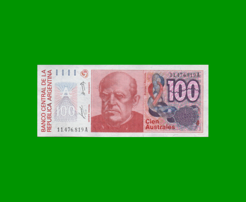 BILLETE DE AUSTRALES, 100 AUSTRALES, BOT 2835, AÑO 1985, ESTADO EXCELENTE.-