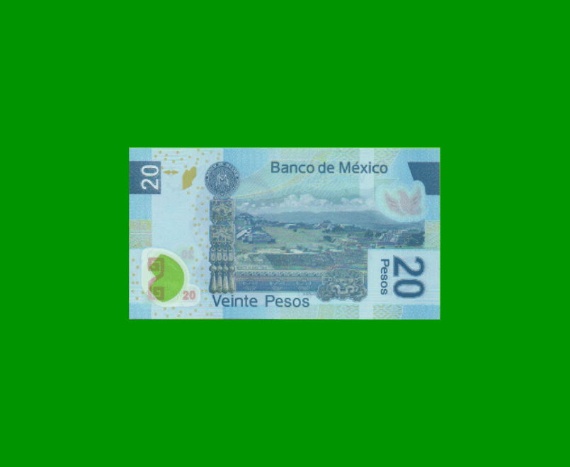 BILLETE DE MEXICO $20,00, POLYMERO, PICK NEW, AÑO 2013, ESTADO SIN CIRCULAR.- - Imagen 2