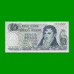 PESOS LEY 18.188 $5,00, BOT 2327, AÑO 1974, ESTADO EXCELENTE.-