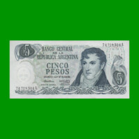 PESOS LEY 18.188 $5,00, BOT 2327, AÑO 1974, ESTADO EXCELENTE.-