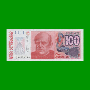 BILLETE DE AUSTRALES, 100 AUSTRALES, BOT 2835, AÑO 1985, ESTADO EXCELENTE+.-