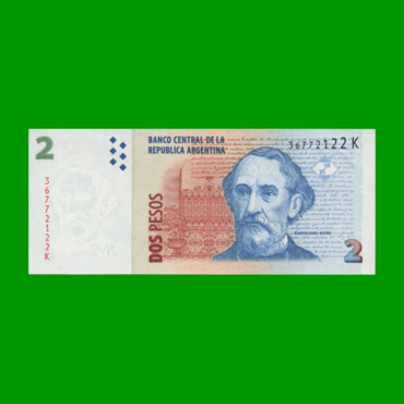 PESOS CONVERTIBLES 2do DISEÑO $2,00, BOT 3238, AÑO 2010, ESTADO EXCELENTE+.-