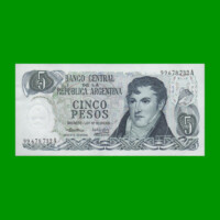 PESOS LEY 18.188 $5,00, BOT 2327, AÑO 1974, ESTADO EXCELENTE+ .-