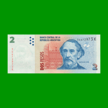 PESOS CONVERTIBLES 2do DISEÑO $2,00, BOT 3238, AÑO 2010, ESTADO SIN CIRCULAR.-