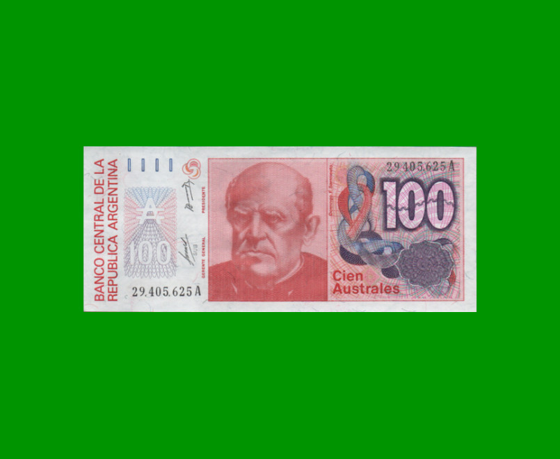 BILLETE DE AUSTRALES 100 AUSTRALES, BOT 2835, AÑO 1985, ESTADO SIN CIRCULAR.-