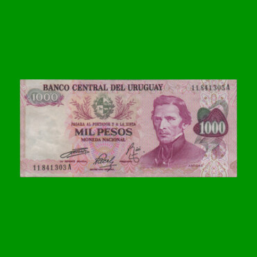 BILLETE DE URUGUAY $1.000,00, PICK 52, AÑO 1974, SERIE A, ESTADO EXCELENTE.-