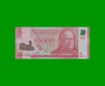 BILLETE DE PARAGUAY 5.000 GUARANIES POLYMERO, PICK 234a, AÑO 2011, ESTADO SIN CIRCULAR.-