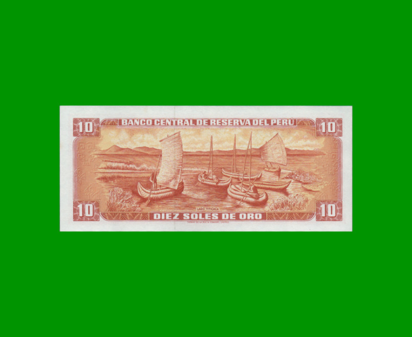 BILLETE DE PERU 10 SOLES, PICK 112, AÑO 1976, ESTADO SIN CIRCULAR.- - Imagen 2