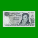 PESOS LEY 18.188 $5,00, BOT 2327, AÑO 1974, ESTADO SIN CIRCULAR.-