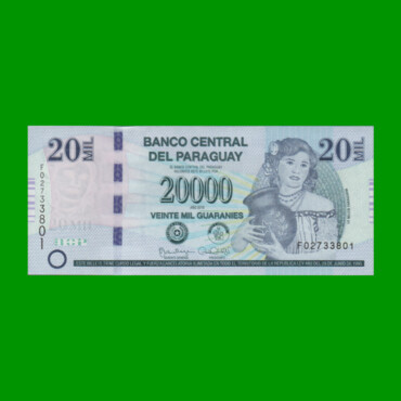 BILLETE DE PARAGUAY 20.000 GUARANIES, PICK 238a, AÑO 2015, ESTADO SIN CIRCULAR.-