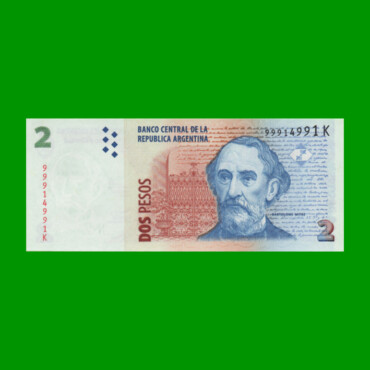 PESOS CONVERTIBLES 2do DISEÑO $2,00, BOT 3240, AÑO 2013, ESTADO SIN CIRCULAR.-