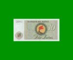 BILLETE DE ZAIRE 10 ZAIRES, PICK 27a, AÑO 1982, ESTADO SIN CIRCULAR.- - Imagen 2