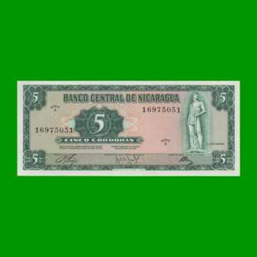 BILLETE DE NICARAGUA 5 CORDOBAS, PICK 122, ESTADO SIN CIRCULAR.-