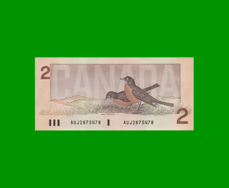 BILLETE DE CANADA 2 DOLARES PICK 94a, AÑO 1986, ESTADO EXCELENTE.- - Imagen 2