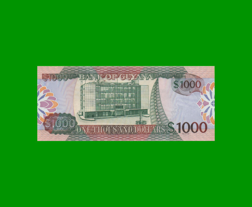 BILLETE DE GUYANA 1.000 DOLARES PICK 35, ESTADO SIN CIRCULAR.- - Imagen 2