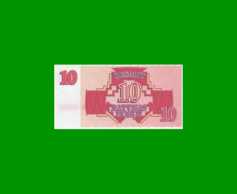 BILLETE DE LETONIA 10 RUBLOS, PICK 38, AÑO 1992 ESTADO SIN CIRCULAR.- - Imagen 2