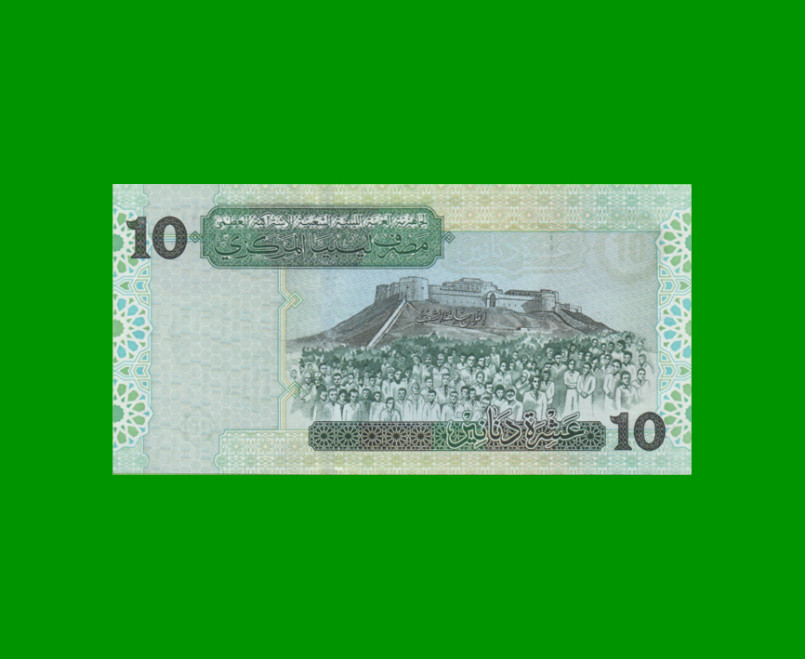 BILLETE DE LIBYA 10 DINAR, PICK 70a, AÑO 2004 ESTADO SIN CIRCULAR.- - Imagen 2