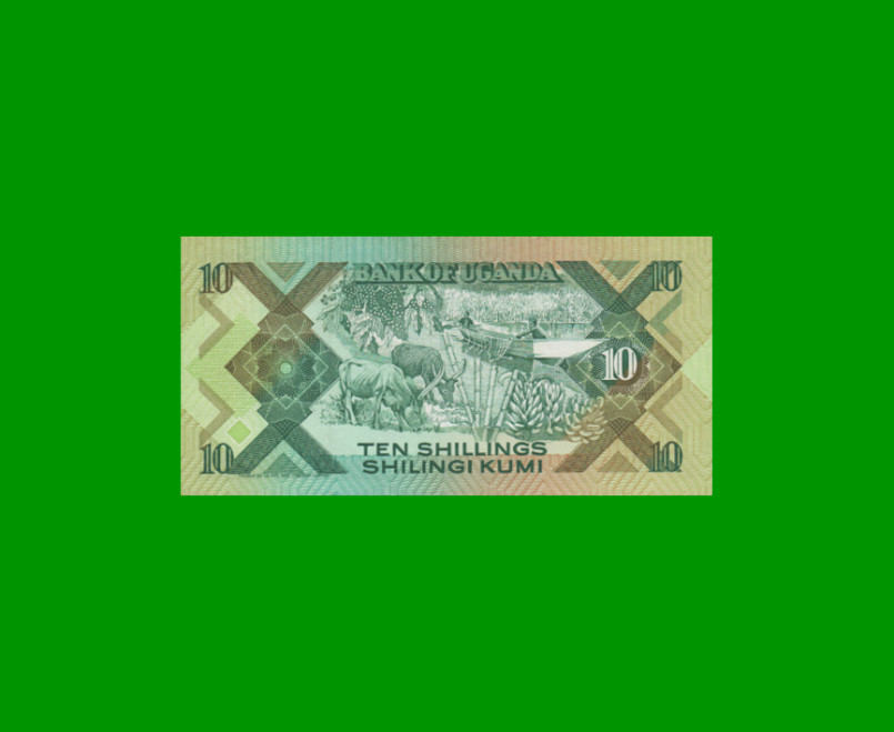 BILLETE DE UGANDA 10 SHILLINGS, PICK 28, AÑO 1987 ESTADO SIN CIRCULAR.- - Imagen 2