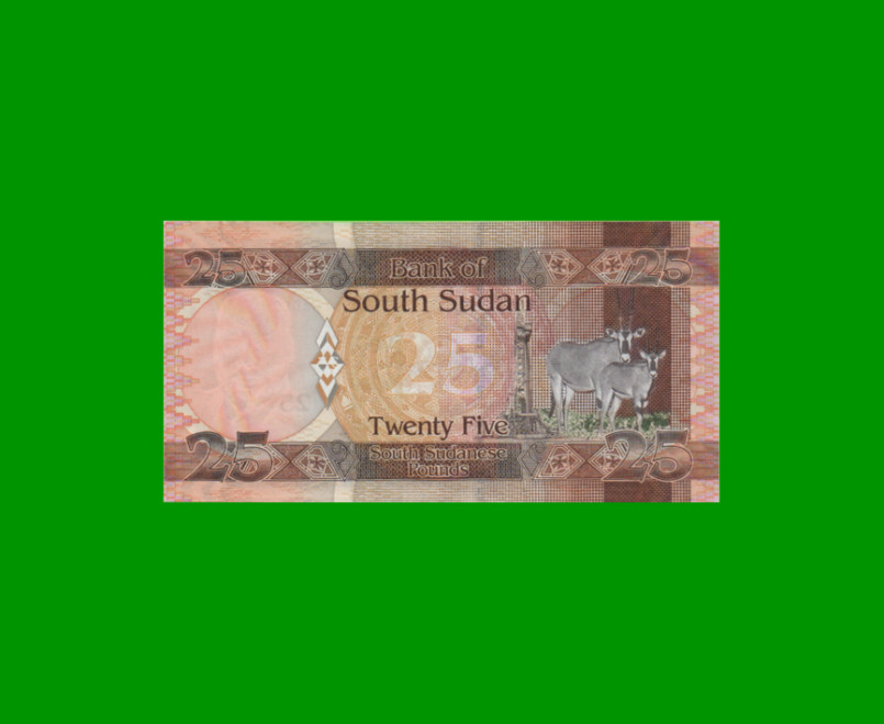 BILLETE DE SUDAN DEL SUR 25 LIBRAS, PICK 8, AÑO 2011 ESTADO SIN CIRCULAR.- - Imagen 2