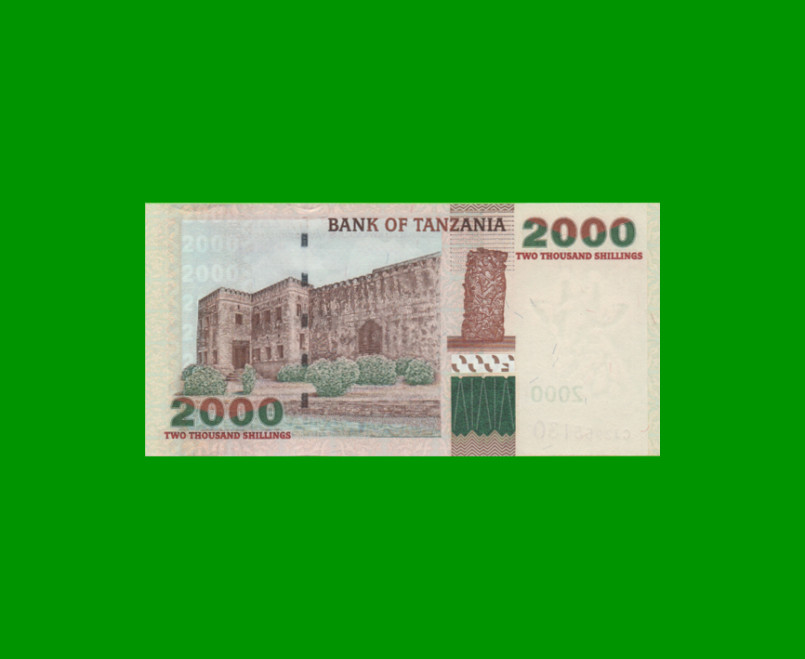 BILLETE DE TANZANIA 2.000 SHILLINGS, PICK 37b, AÑO 2009 ESTADO SIN CIRCULAR.- - Imagen 2