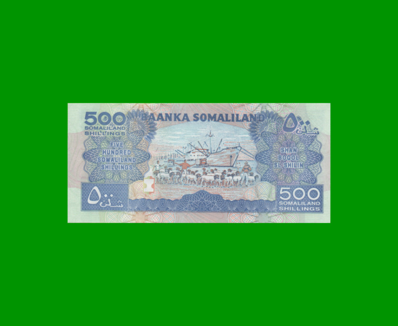 BILLETE DE SOMALILAND 500 SHILLINGS, PICK 6g, AÑO 2008, ESTADO SIN CIRCULAR.- - Imagen 2