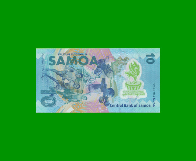 BILLETE DE SAMOA 10 TALA, POLYMERO, PICK NEW, AÑO 2019 ESTADO SIN CIRCULAR.- - Imagen 2