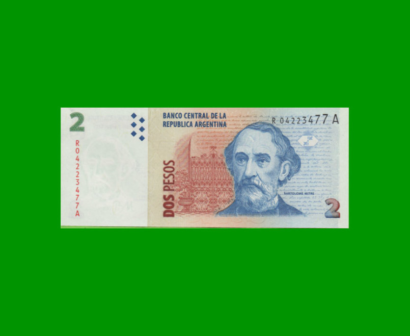 REPOSICION BILLETE CONVERTIBLE SEGUNDO DISEÑO $ 2,00, BOT 3244 , ESTADO SIN CIRCULAR .-