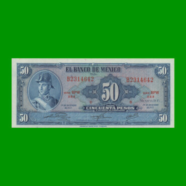 BILLETE DE MEXICO $50,00 PICK 49u, AÑO 1972, ESTADO SIN CIRCULAR.-