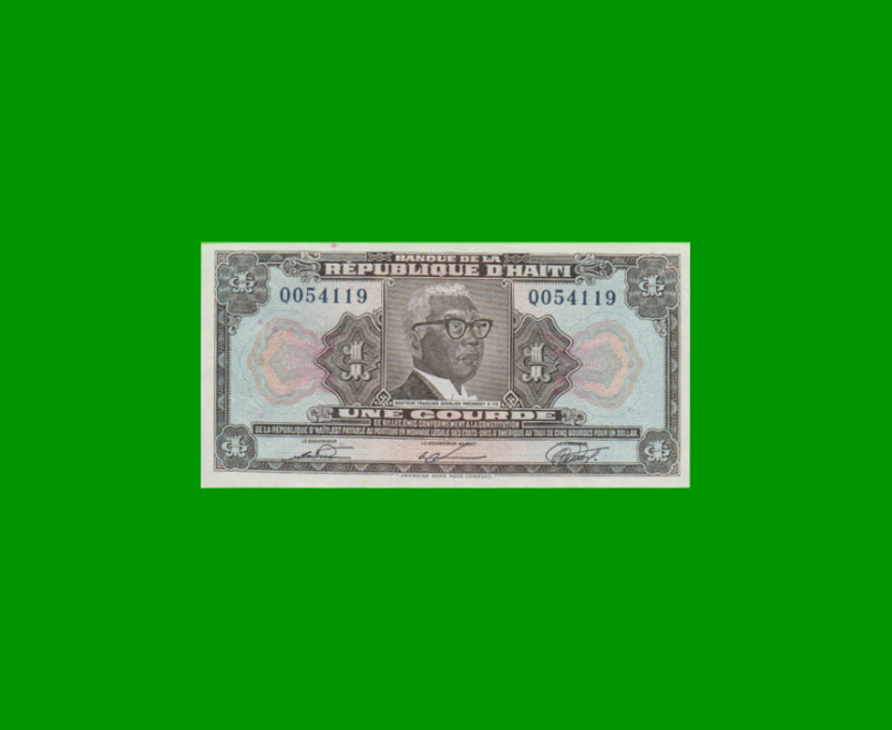 BILLETE DE HAITI 1 GOURDE, PICK 230, ESTADO SIN CIRCULAR.-