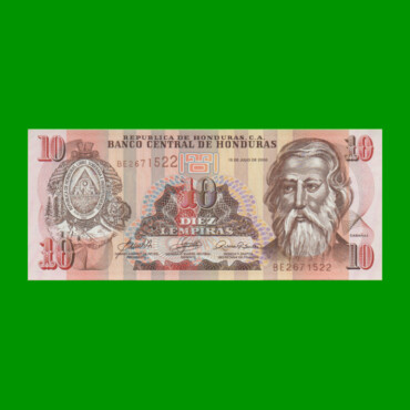 BILLETE DE HONDURAS 10 LEMPIRAS, PICK 86d, AÑO 2006 ESTADO SIN CIRCULAR.-