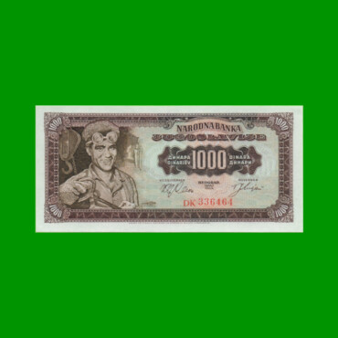 BILLETE DE YUGOSLAVIA 1.000 DINARA, PICK 75a, AÑO 1963 ESTADO SIN CIRCULAR.-