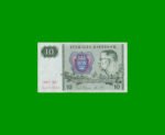 BILLETE DE SUECIA 10 KRONOR, PICK 52e, AÑO 1987 ESTADO MUY BUENO.-