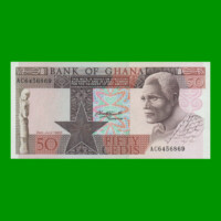 BILLETE DE GHANA 50 CEDIS, PICK 22b, AÑO 1980 ESTADO SIN CIRCULAR.-