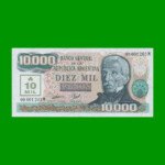 AUSTRALES TRANSITORIOS $10.000,00, BOT 2876, AÑO 1989, ESTADO SIN CIRCULAR, (Numero Bajo).-