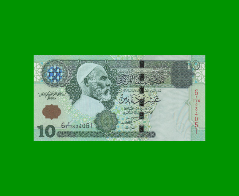 BILLETE DE LIBYA 10 DINAR, PICK 70a, AÑO 2004 ESTADO SIN CIRCULAR.-