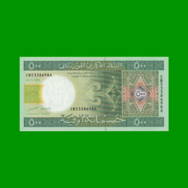 BILLETE DE MAURITANIA 500 OUGUIYA, PICK 12b, AÑO 2006, ESTADO SIN CIRCULAR.-