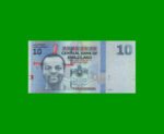 BILLETE DE SWAZILAND 10 EMALANGENI, PICK 36a, AÑO 2010 ESTADO SIN CIRCULAR.-