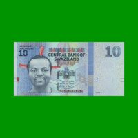 BILLETE DE SWAZILAND 10 EMALANGENI, PICK 36a, AÑO 2010 ESTADO SIN CIRCULAR.-