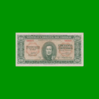 BILLETE DE URUGUAY $0,50 CENTESIMOS, PICK 34, ESTADO MUY BUENO+.-