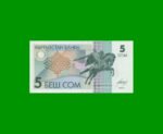 BILLETE DE KYRGISTAN 5 SON, PICK 5, AÑO 1993, ESTADO SIN CIRCULAR.-