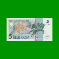 BILLETE DE KYRGISTAN 5 SON, PICK 5, AÑO 1993, ESTADO SIN CIRCULAR.-