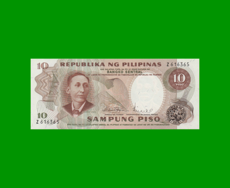 BILLETE DE FILIPINAS 10 PISO, PICK 144b, ESTADO SIN CIRCULAR.-