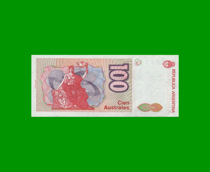 BILLETE DE AUSTRALES, 100 AUSTRALES, BOT 2836, AÑO 1986, ESTADO SIN CIRCULAR.- - Imagen 2